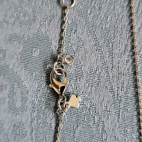 Silver KATE Spade Pendant Necklace With Glitter Center - Picture 4 of 5